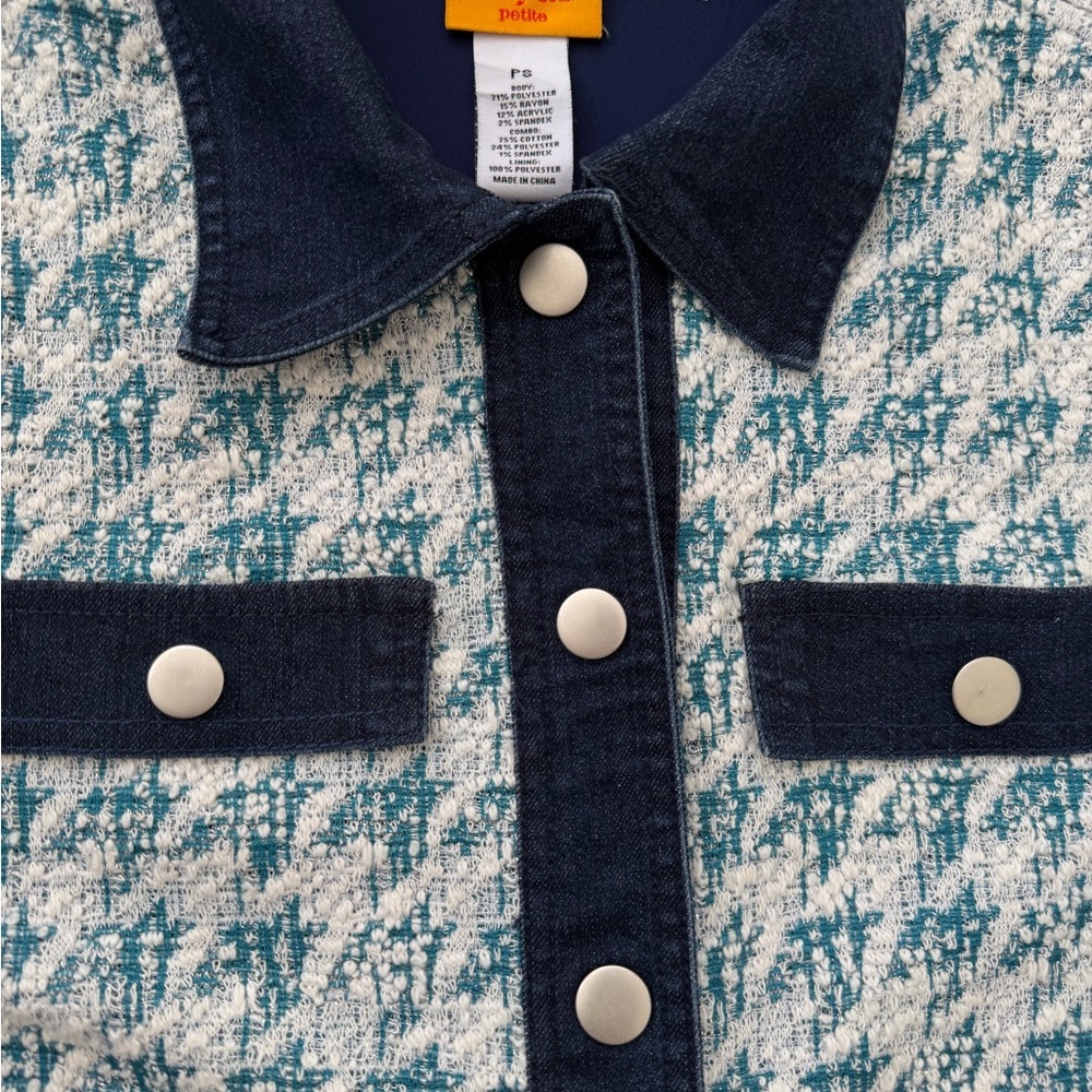 Ruby Rd. Petite Twill and denim details jacket. Vintage - Picture 4 of 11